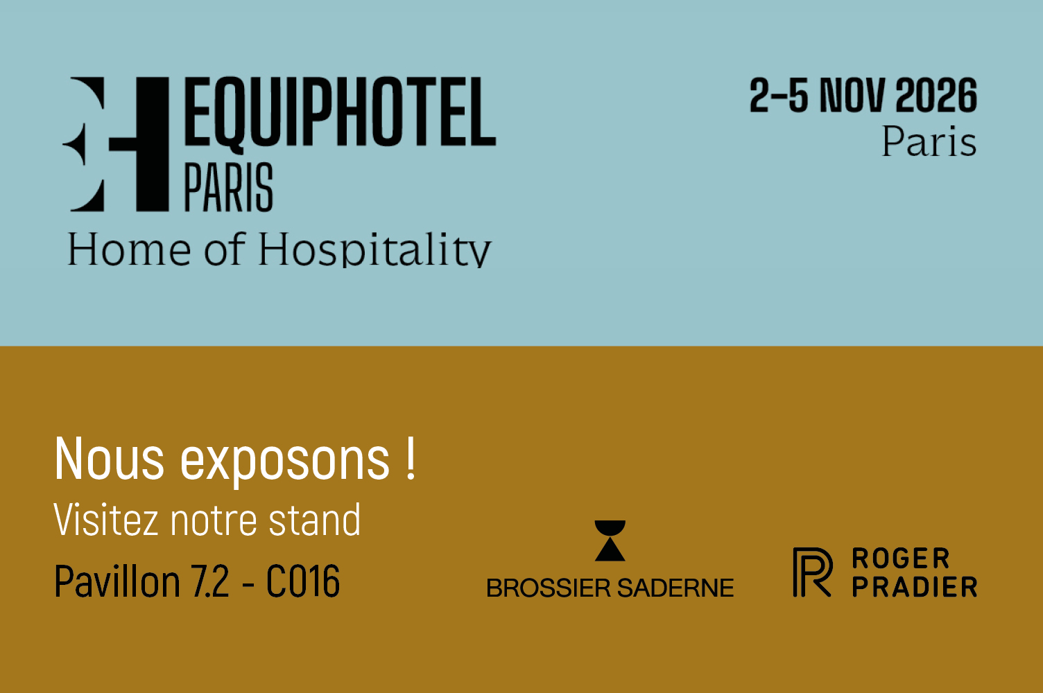 Retrouvez Brossier Saderne au salon EquipHotel 2026